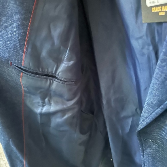 NWT-Grace Karin Men’s Blazer Blue‎ Size 40L (L) - Picture 8 of 8